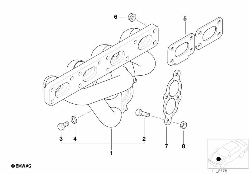 Genuine Exhaust Manifold 11 62 1 432 343