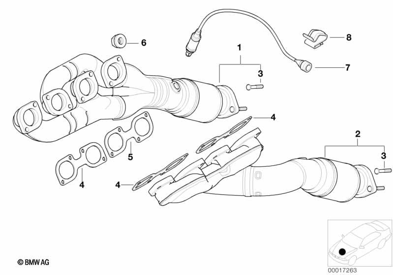 Genuine Exhaust Manifold+Catalyst 11 62 1 437 532