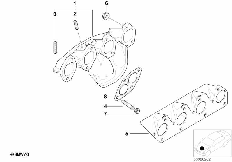 Genuine Exhaust Manifold 11 62 1 732 924