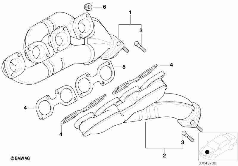 Genuine Exhaust Manifold 11 62 7 500 483