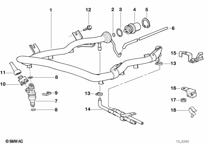Genuine Fuel Injection Valve Injector 13 64 1 736 908