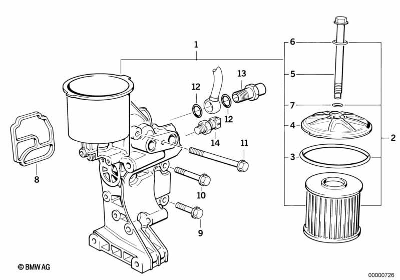 Genuine Engine Oil Filter Lubrication System Gasket 11 42 1 719 855