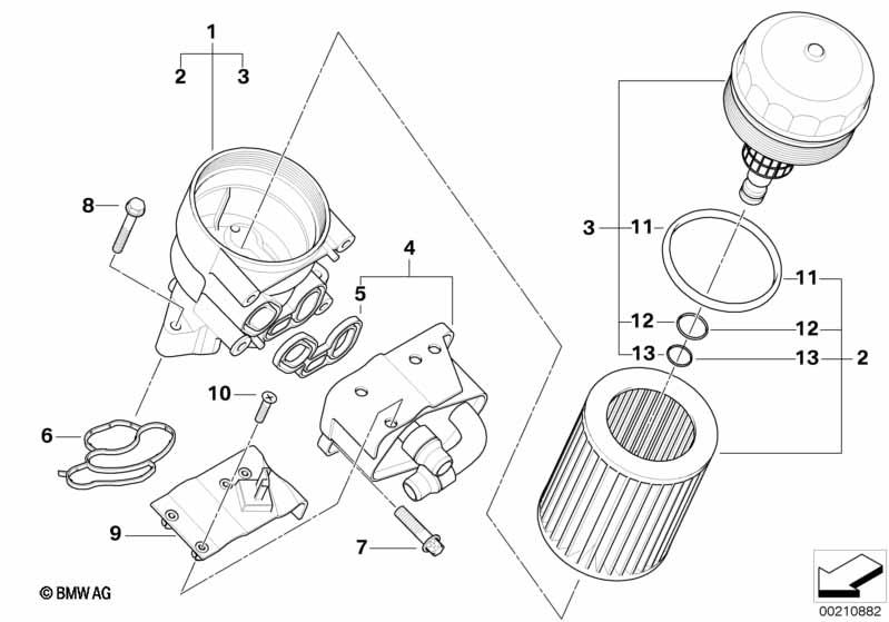 Genuine Engine Oil Filter Profile Gasket 11 42 7 508 971