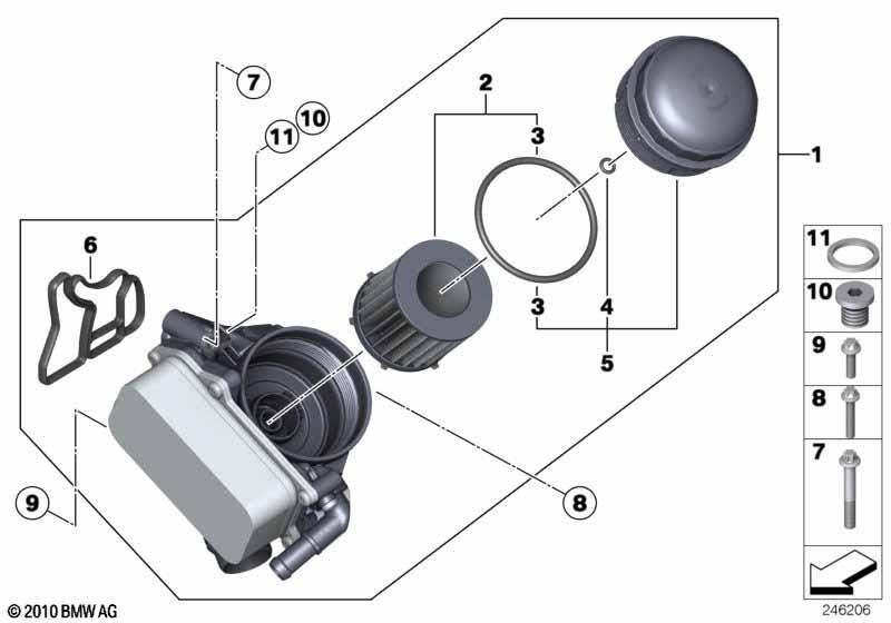 Genuine Set Oil Filter Element 11 42 7 634 292