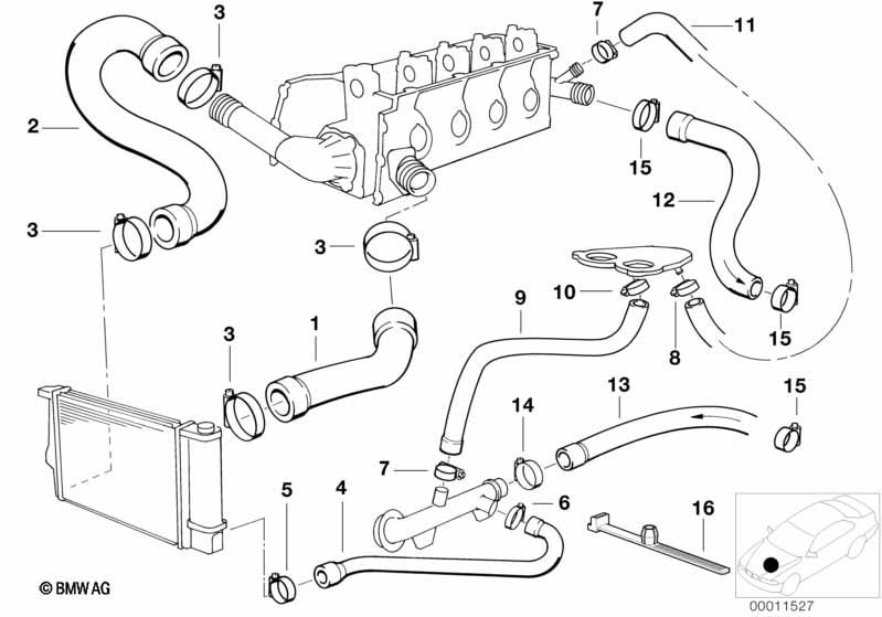 Genuine Cooling System Water Hose/Pipe 11 53 1 247 915