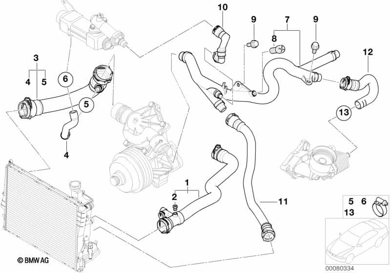 Genuine Cooling System Water Hose/Pipe 11 53 7 789 719