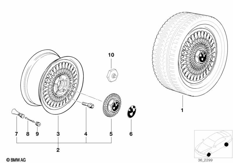 Genuine Wheel Rim Light Alloy 15" 7Jx15 ET:47 Fits E36 36121180448