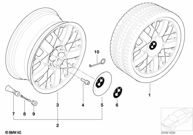 Genuine Alloy Wheel Centre Cover Hub Cap 36 13 6 751 365