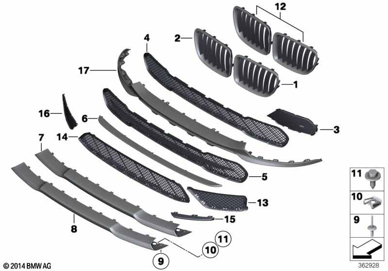 Genuine Front Right Grille Kidney 51 11 2 993 306