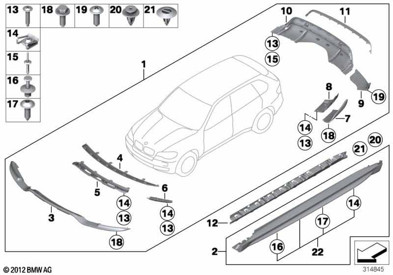 Genuine Performance Bumper Attachment Strip Right 51 12 2 182 380
