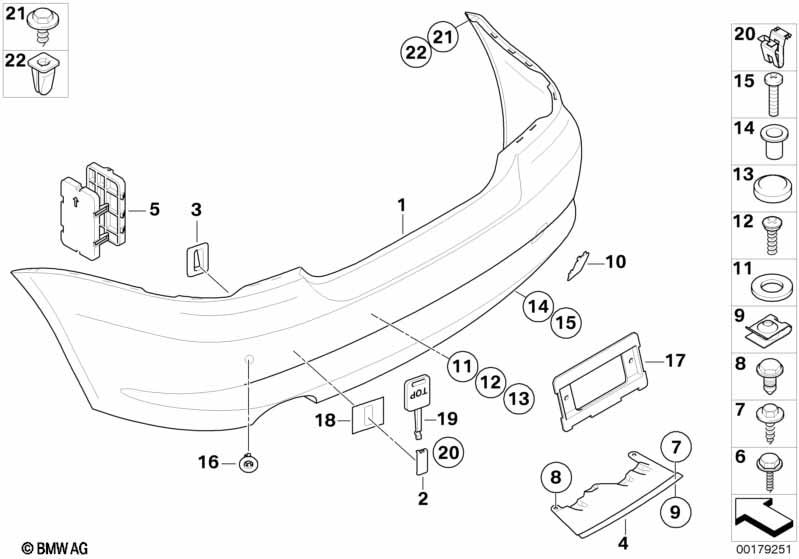 Genuine Rear Bumper Towing Eye Cover Primed 51 12 7 208 599