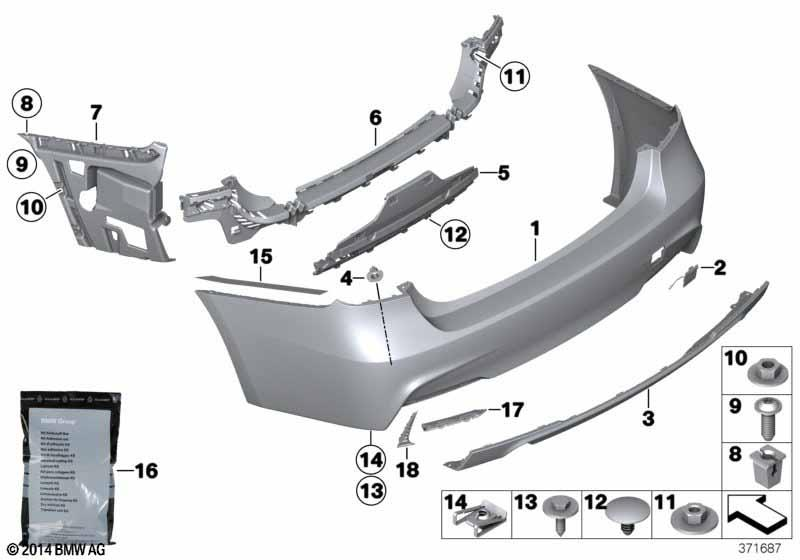 Genuine M Performance Rear Trim Towing Eye Flap Primed 51 12 8 056 616