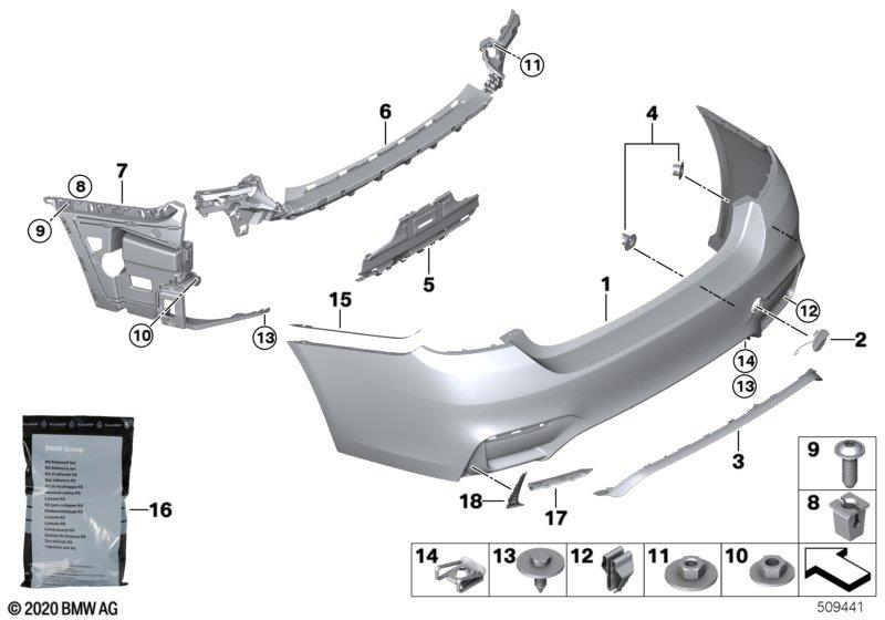 Genuine Rear Bumper Insert 51 12 8 058 758