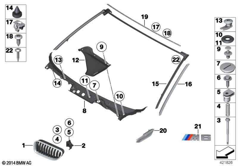 Genuine Front Right Grille 51 13 7 212 852