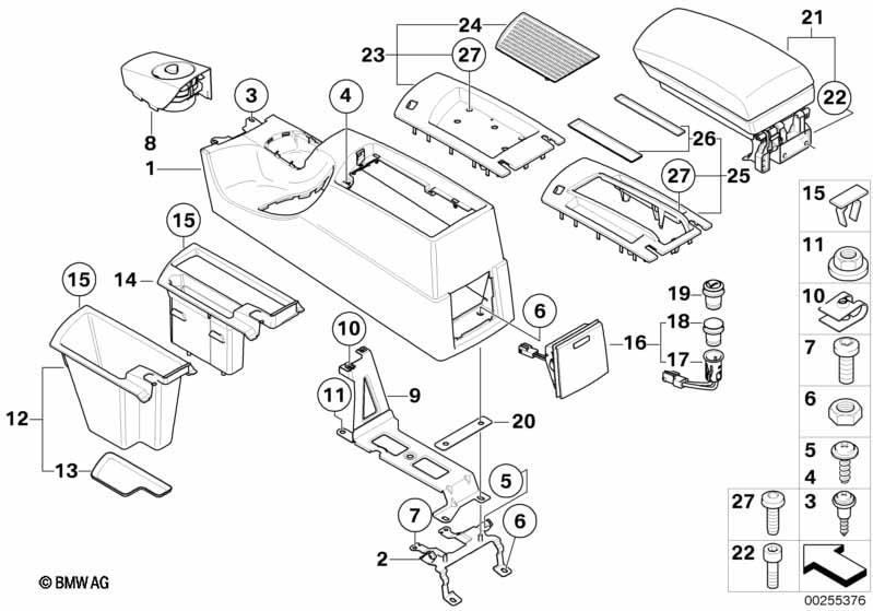 Genuine Centre Console Stowage Compartment Trim Rubber 51 16 3 405 552