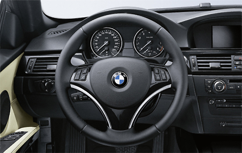 Genuine Steering Wheel Cover Matt Black/Chrome 32 30 6 783 048