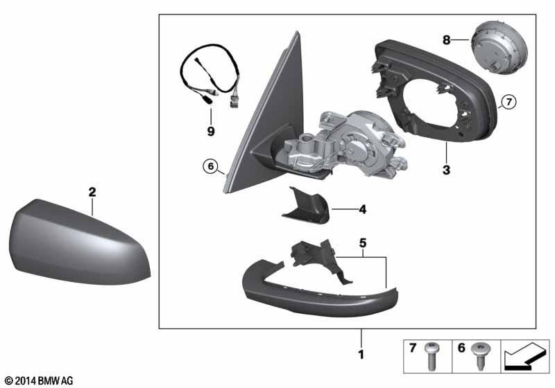 Genuine Outside Left Passenger Side Wing Mirror Cover Cap Primed 51 16 7 180 725
