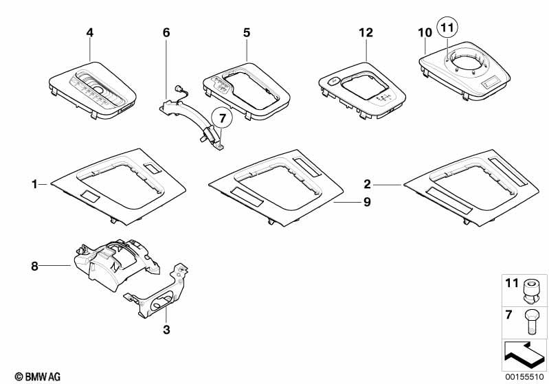Genuine Gearstick Surround Trim Matt Graphite 51 16 8 208 786