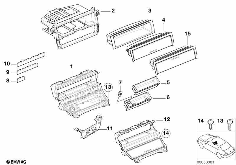 Genuine Ashtray Carrier Radio Mounting Bracket 51 16 8 230 901