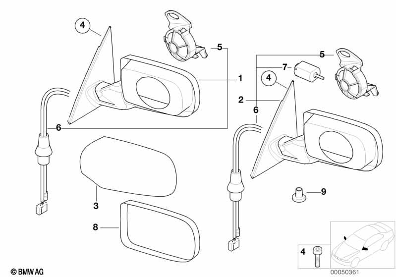 Genuine Left NS Exterior Wing Mirror Heated 51 16 8 245 127
