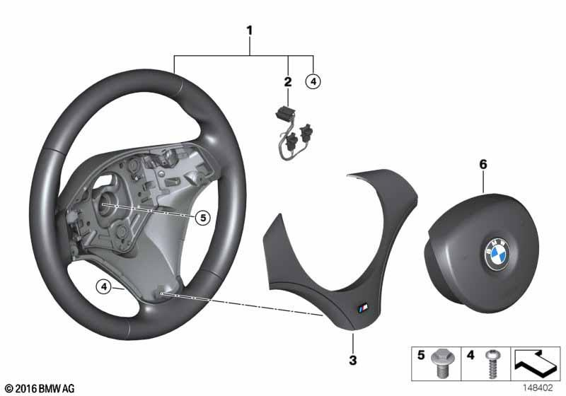 Genuine M Steering Wheel Cover Trim Leather Black 32 30 7 845 524