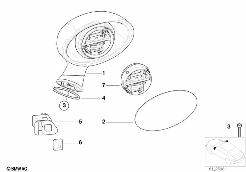 Genuine Right OS Wing Mirror Electric Heated Primed 51 16 2 695 144