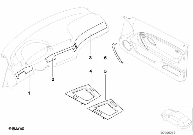 Genuine Centre Console Gearstick Surround Aluminium 51 16 7 020 339