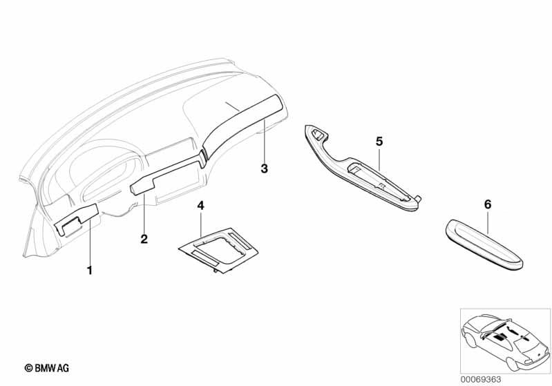 Genuine Centre Console Gearstick Surround Aluminium 51 16 7 895 808