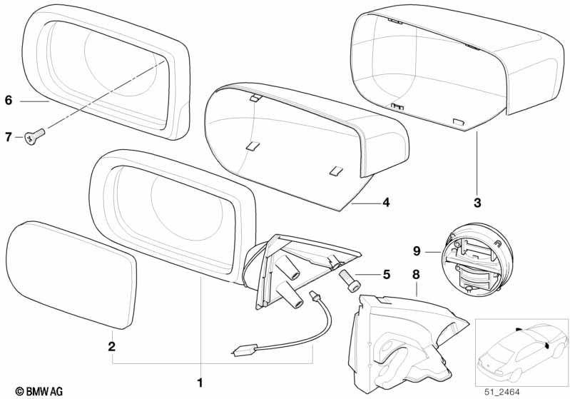 Genuine Left Wing Mirror Cover Cap Primed 51 16 8 165 115