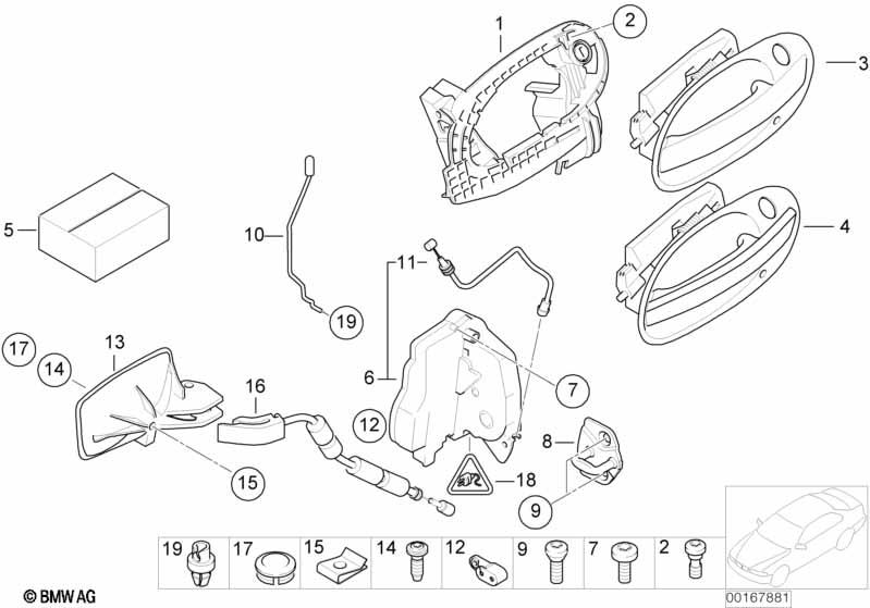 Genuine Interior Front Rear Door Trim Cover Cap 51 41 7 149 974