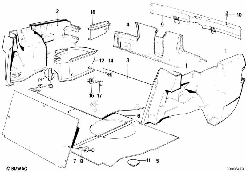 Genuine Trunk Floor Trim Panel Pad 50mm Height 51 47 1 944 899