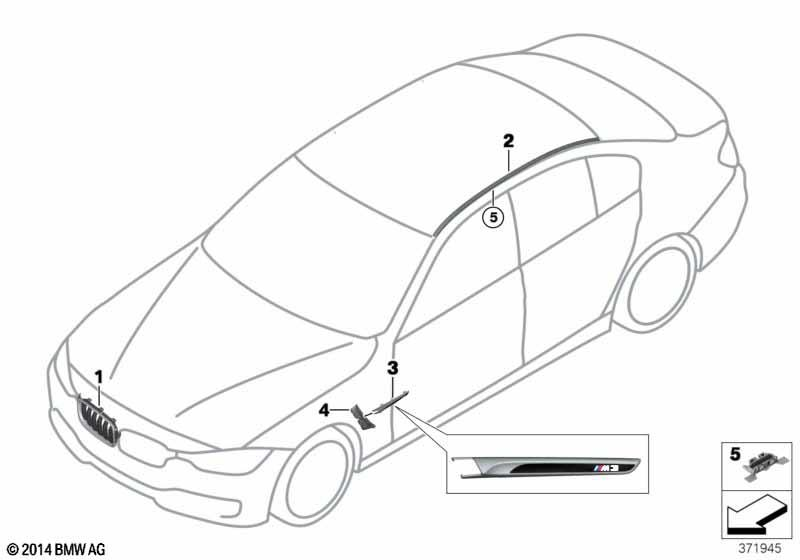 Genuine Right Bumper Grille Finish Molding 51 13 8 056 060