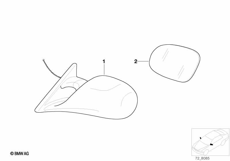 Genuine M Left Wing Mirror Electric Heated Primed 51 16 2 253 829