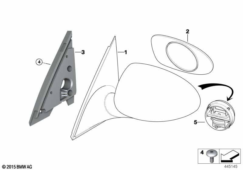 Genuine Right Exterior Wing Mirror Electric Heated Primed 51 16 2 694 894