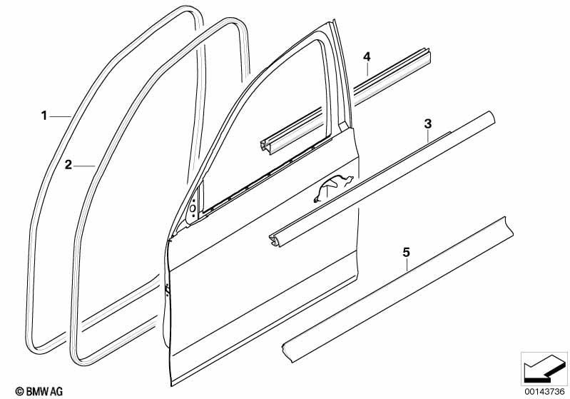 Genuine Front Door Exterior Trim Joint Seal 51 33 7 066 605