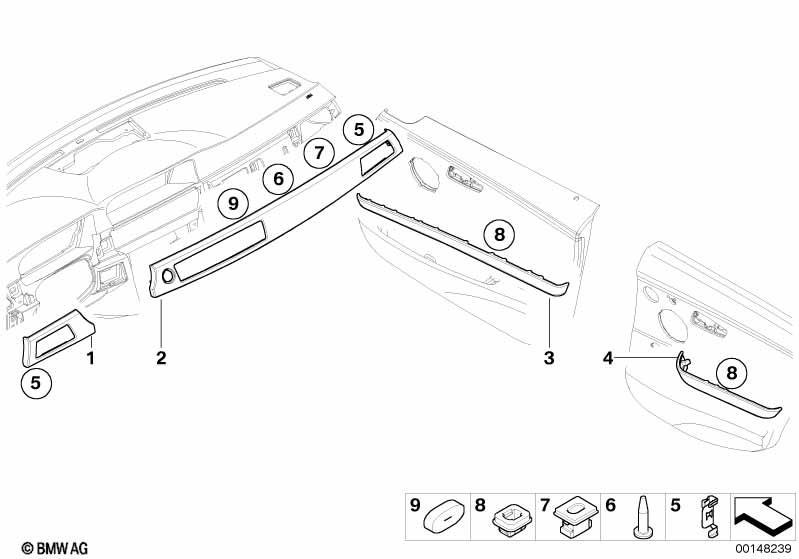 Genuine Decorative Strap Dashboard Left 51 45 6 970 077