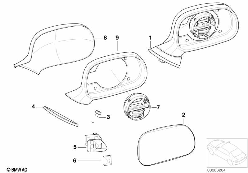 Genuine Left Wing Mirror Electric Heated Primed 51 16 8 397 041