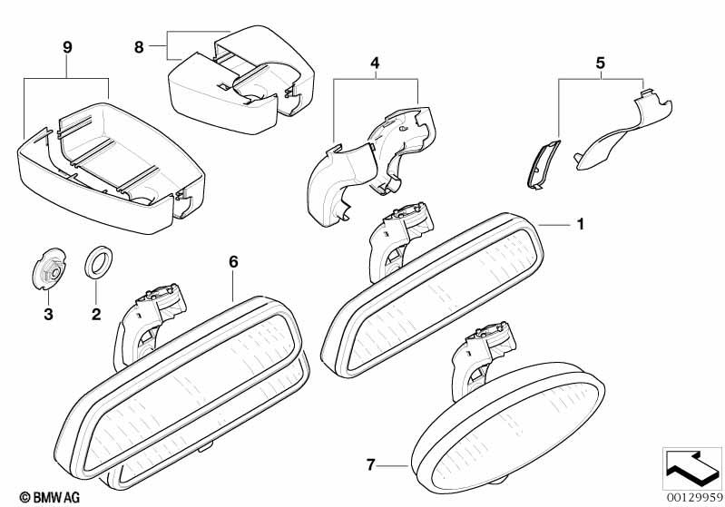 Genuine Interior Rear View Mirror EC LED 51 16 9 134 416