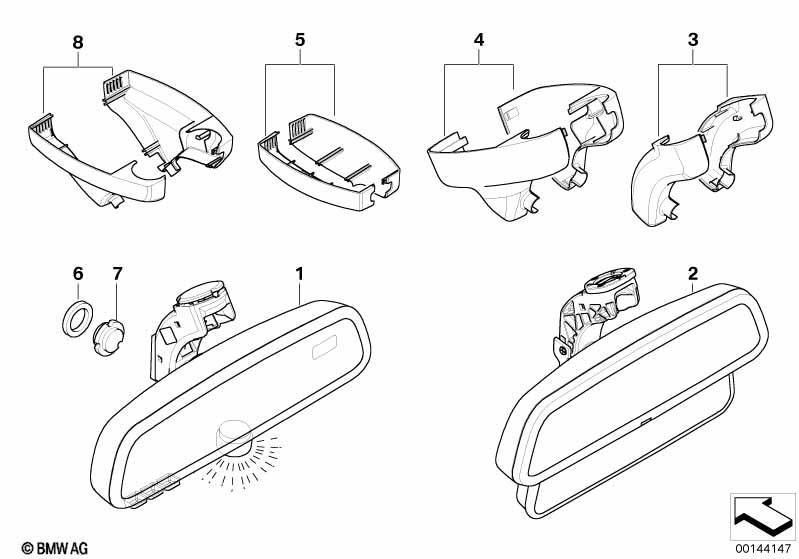 Genuine Interior Rear View Mirror EC LED Radio 868MHZ 51 16 9 134 440
