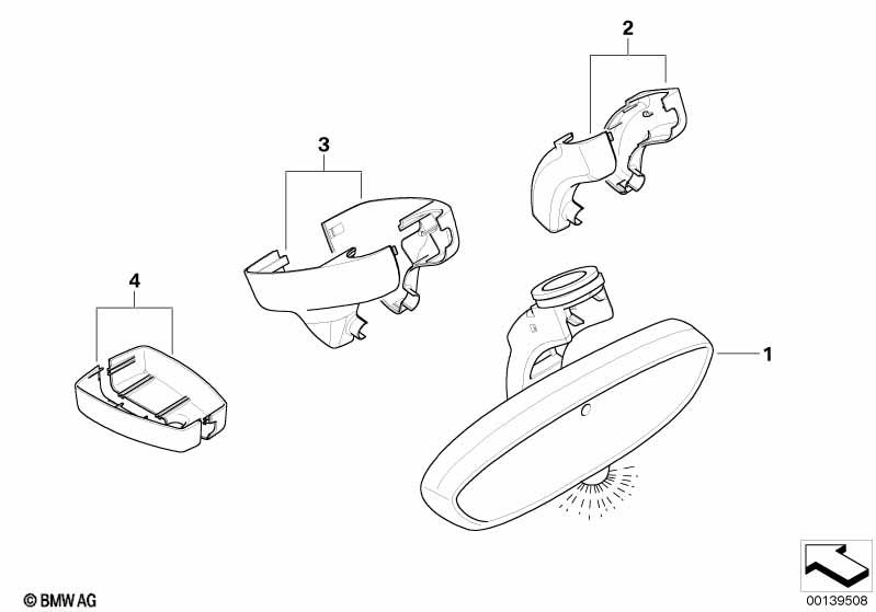 Genuine Interior Rear View Mirror EC LED 51 16 9 134 459