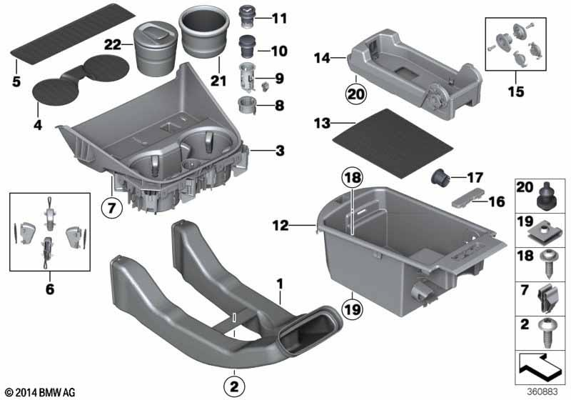 Genuine Centre Console Drink Cup Holder Insert 51 16 9 239 365