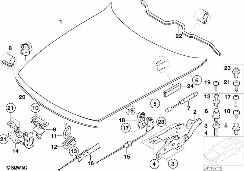 Genuine Engine Hood Bump Stop 51 23 7 116 856