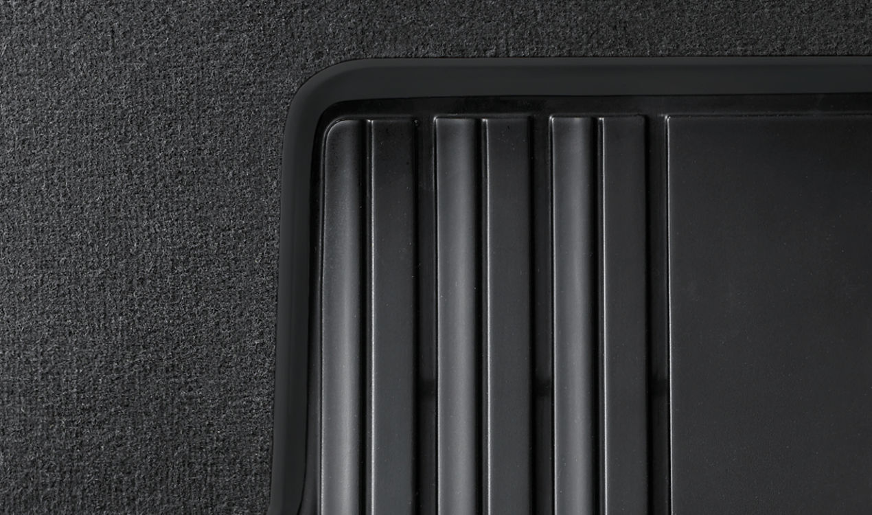 Genuine Black All-Weather Rubber Rear Car Floor Mats