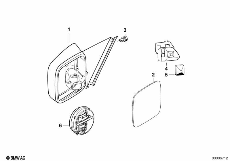 Genuine Exterior Wing Mirror Electric Heated Right 51 16 8 184 900