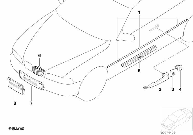 Genuine Door Sill Protector Plate Front Left Chrome 51 47 8 219 213