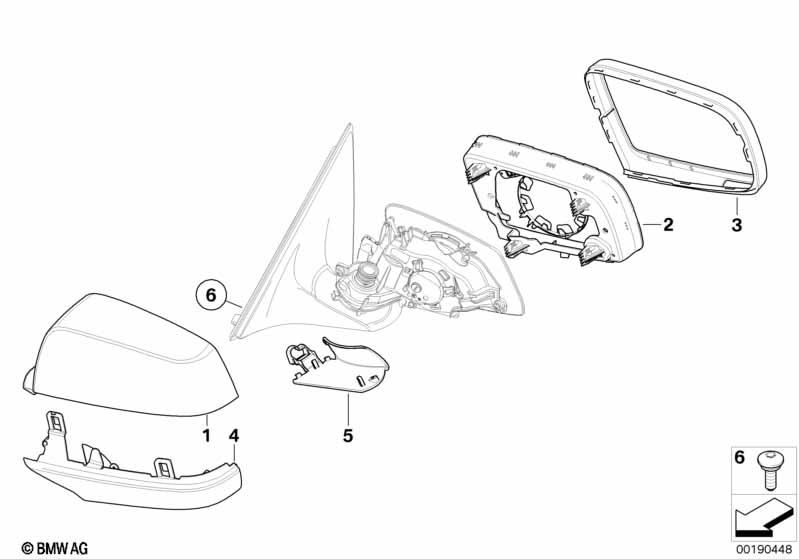 Genuine Left Passenger Side NS Door Wing Mirror Supporting Ring 51 16 7 266 031