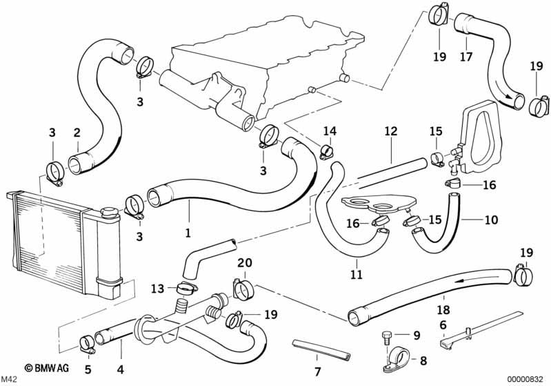 Genuine Cooling System Water Hose Pipe 11 53 1 721 708