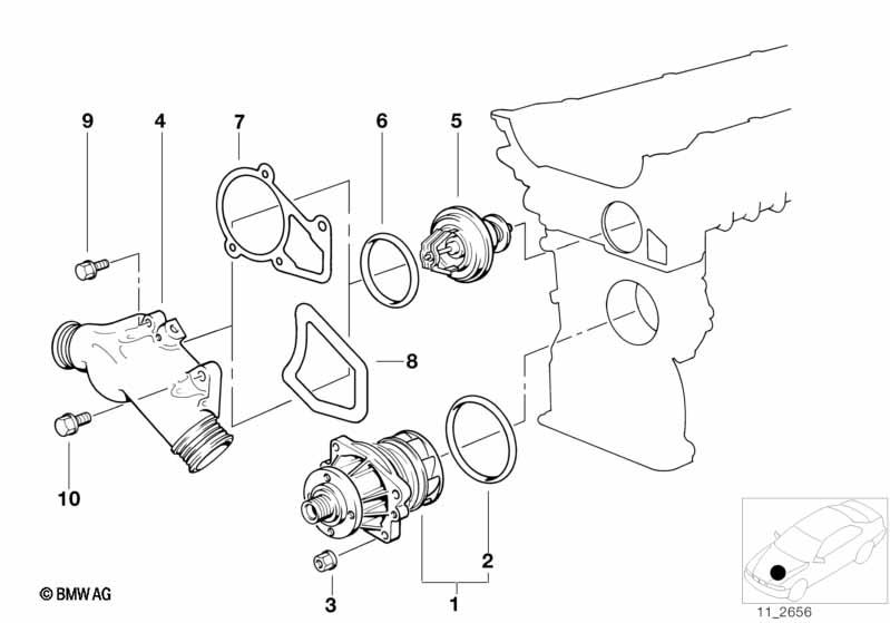 Genuine Water Pump Thermostat Connection Flange 11 53 1 722 531