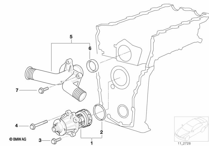 Genuine Water Pump Thermostat+Housing 11 53 1 743 017