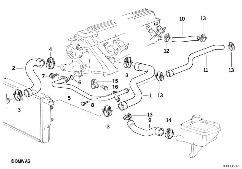 Genuine Cooling System Water Hose/Pipe 11 53 2 244 752